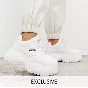 NOKWOL Scripter Chunky Sole Platform Sneakers White
